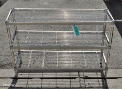 Stainless steel 3 tier wire racking L90 x W30 x H72 cm