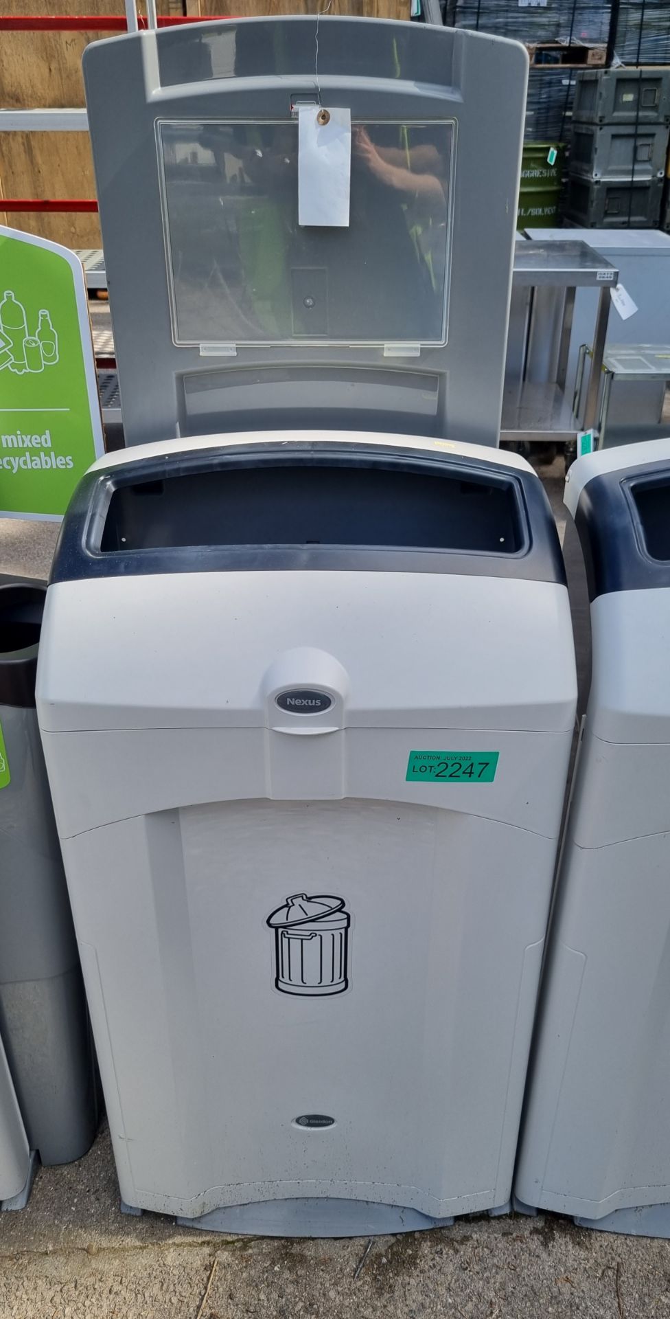 Plastic general waste bin - black and grey - Image 2 of 2