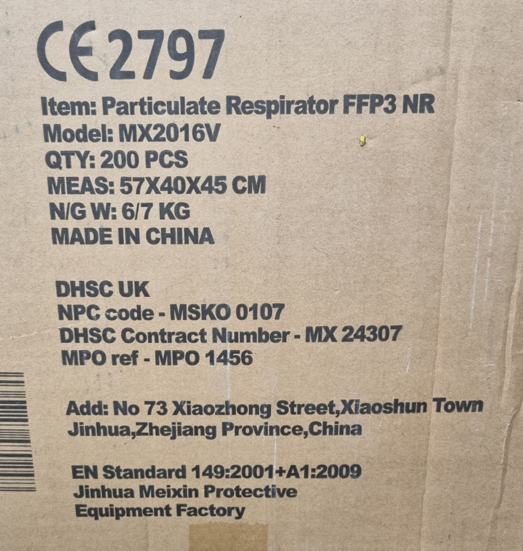 24 x pallets of Meixin FFP3 NR respirators with valve - total qty 72000 - location NN6 7GZ - Image 7 of 8