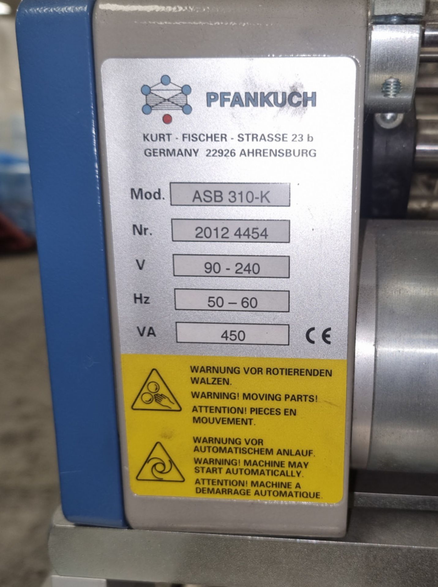 Pfankuch Maschinen VP4506 Wrapping Machine with 2x Pfankuch VS-2002 Feed box control panels & more - Image 21 of 37
