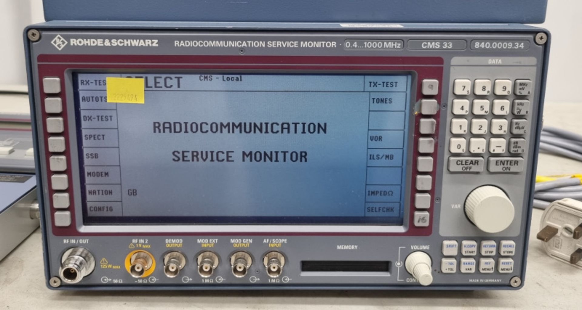 Rohde & Schwarz CMS33 Radiocommunication Service Monitor 0.4 - 1000mhz - 840.0009.34 - Image 4 of 10