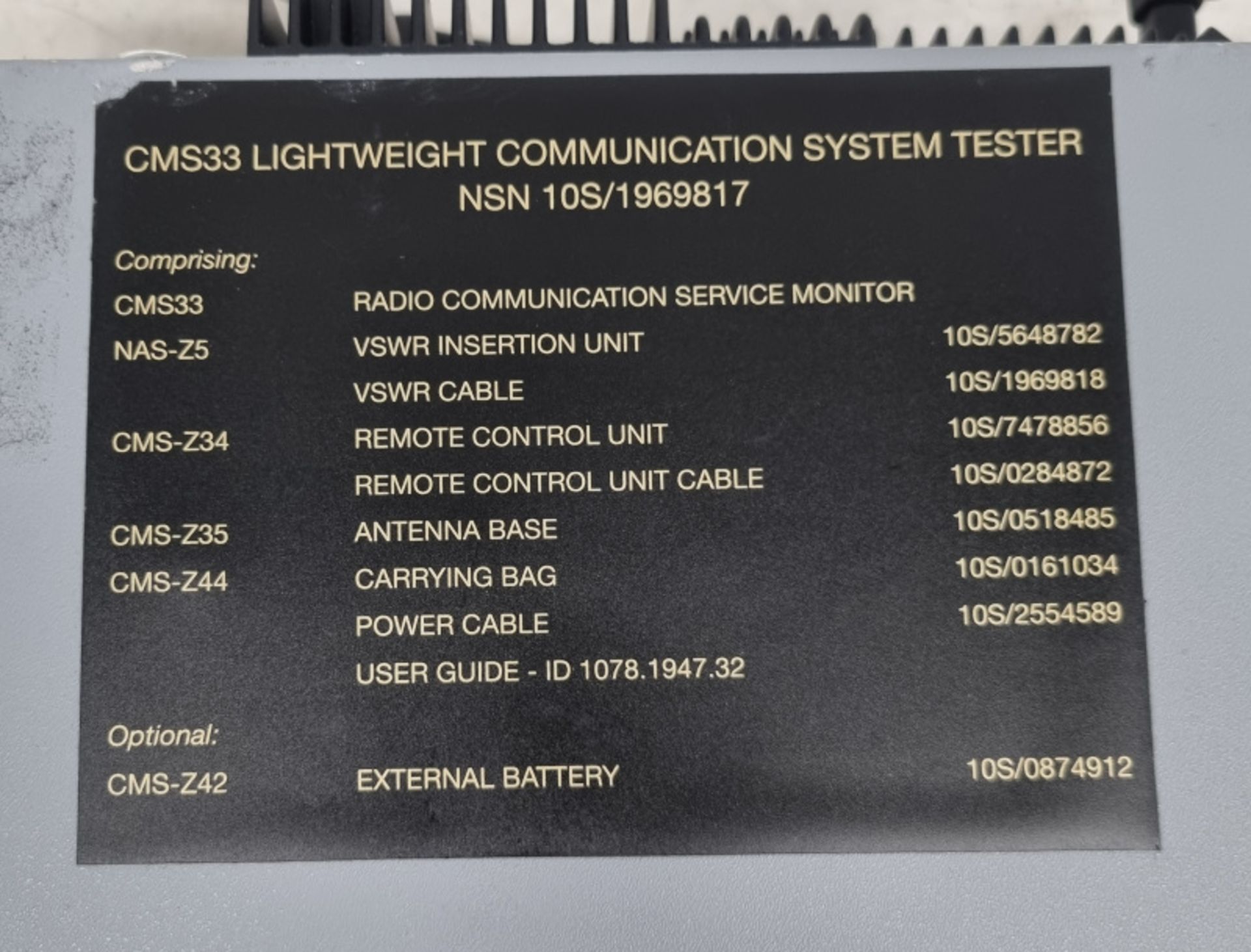 Rohde & Schwarz CMS33 Radiocommunication Service Monitor 0.4 - 1000mhz - 840.0009.34 - Image 6 of 10