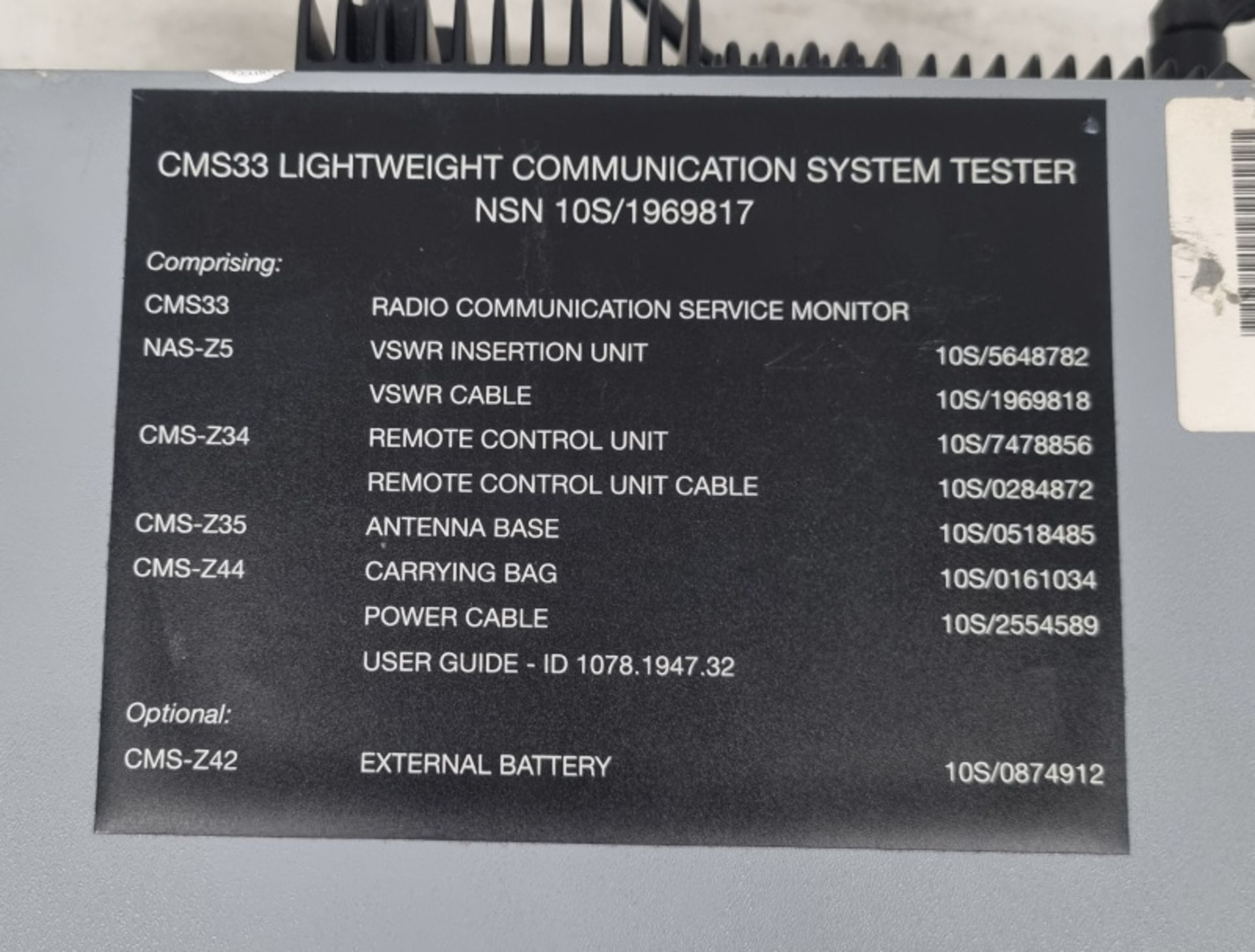 Rohde & Schwarz CMS33 Radiocommunication Service Monitor 0.4 - 1000mhz - 840.0009.34 - Image 6 of 8