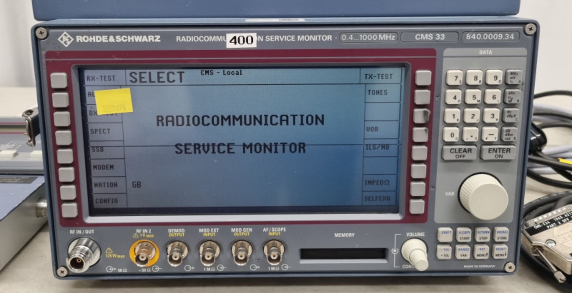 Rohde & Schwarz CMS33 Radiocommunication Service Monitor 0.4 - 1000mhz - 840.0009.34 - Image 4 of 8