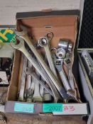 Large industrial spanners, adjustable spanners, socket heads