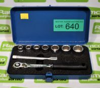 King Dick 9-piece metric 3/8 inch wrench socket set 10-22mm