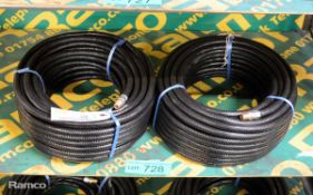 2x Black plastic airline hoses - 30 mtr