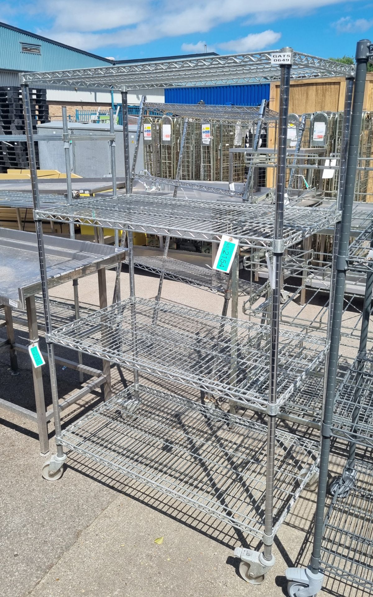 Stainless steel 4 Tier wire racking L108 x W60 x H178Cm