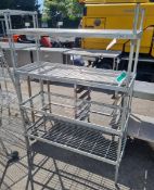 Stainless Steel 4 Tier wire racking - L122 x W46 x H169cm