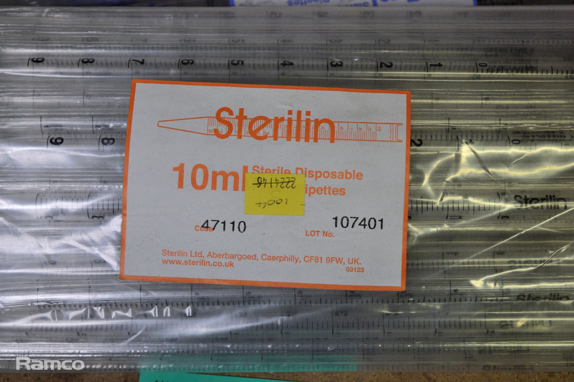 Sterilin Sterile Disposable Plastic Pipettes - 1x 5ml bag & 1x 10ml bag - Image 2 of 2