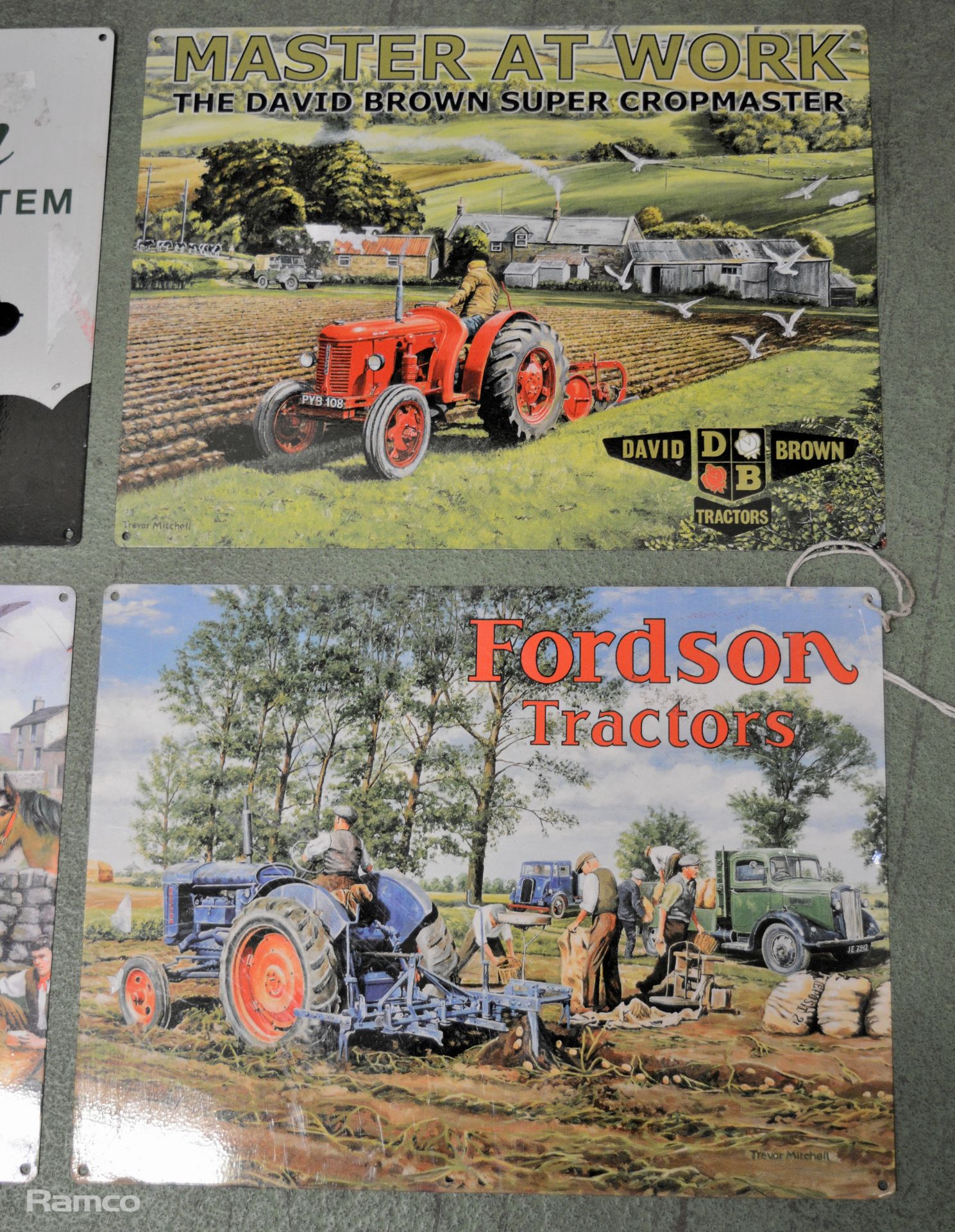 4x 400mm x 300mm tin signs - British Farmers, Fordson Tractors, Master at work & The Ferguson system - Image 3 of 3