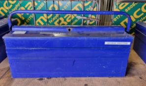 Metal Cantilever 3 tier toolbox - Blue - L60 x D23 x H25cm