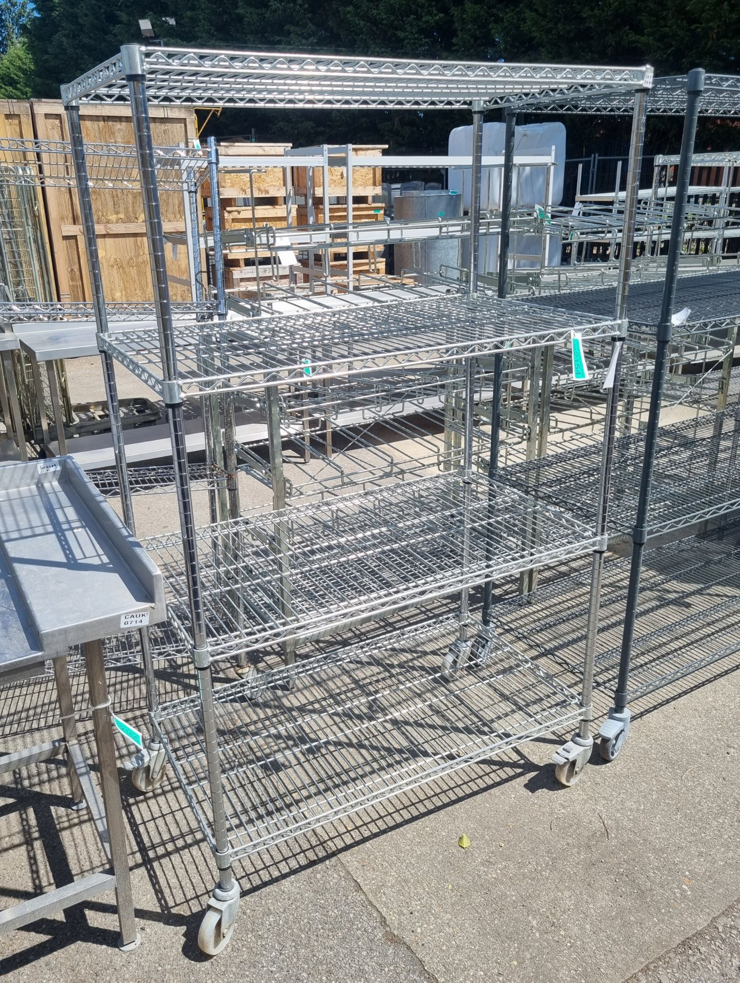 Stainless steel 4 Tier wire racking L108 x W60 x H178Cm - Image 2 of 3