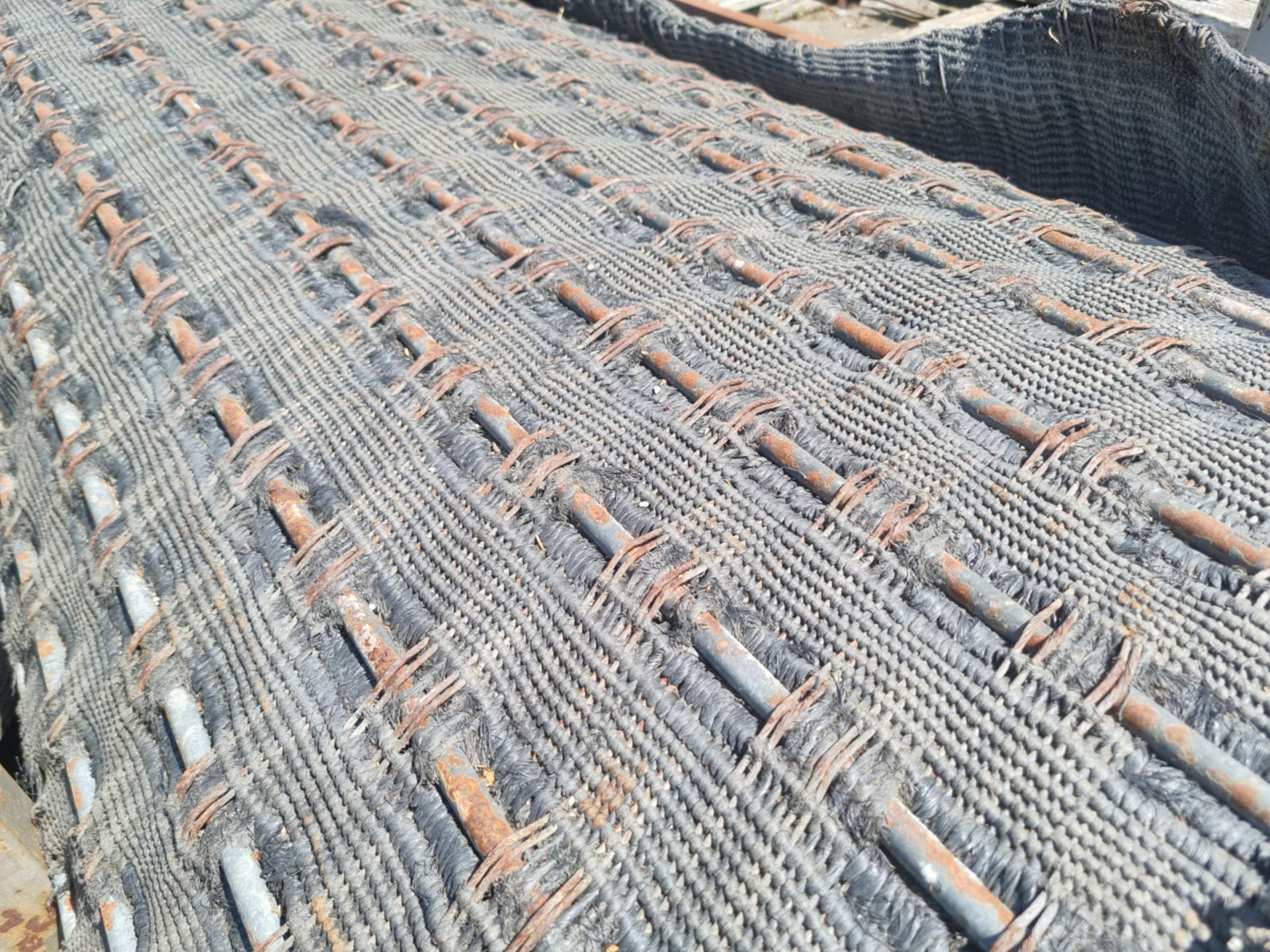 Heavy duty mammoth matting 4m wide x 25m long, crate of ground pins - approx 50 - Image 4 of 5