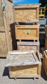 4x Wooden storage crates - L85 x D65 x H50cm