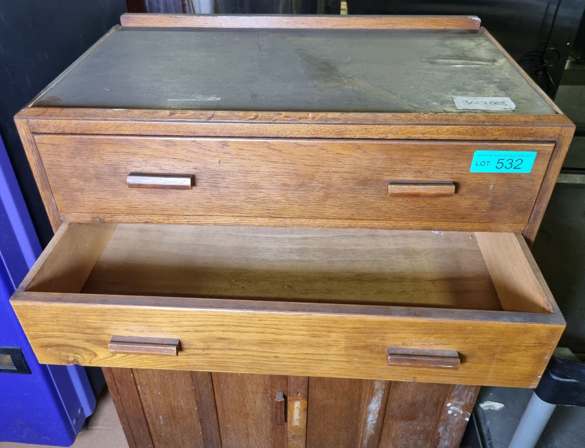2 drawer 3 shelf wooden cabinet - L85 x W50 x H130cm - Image 5 of 7