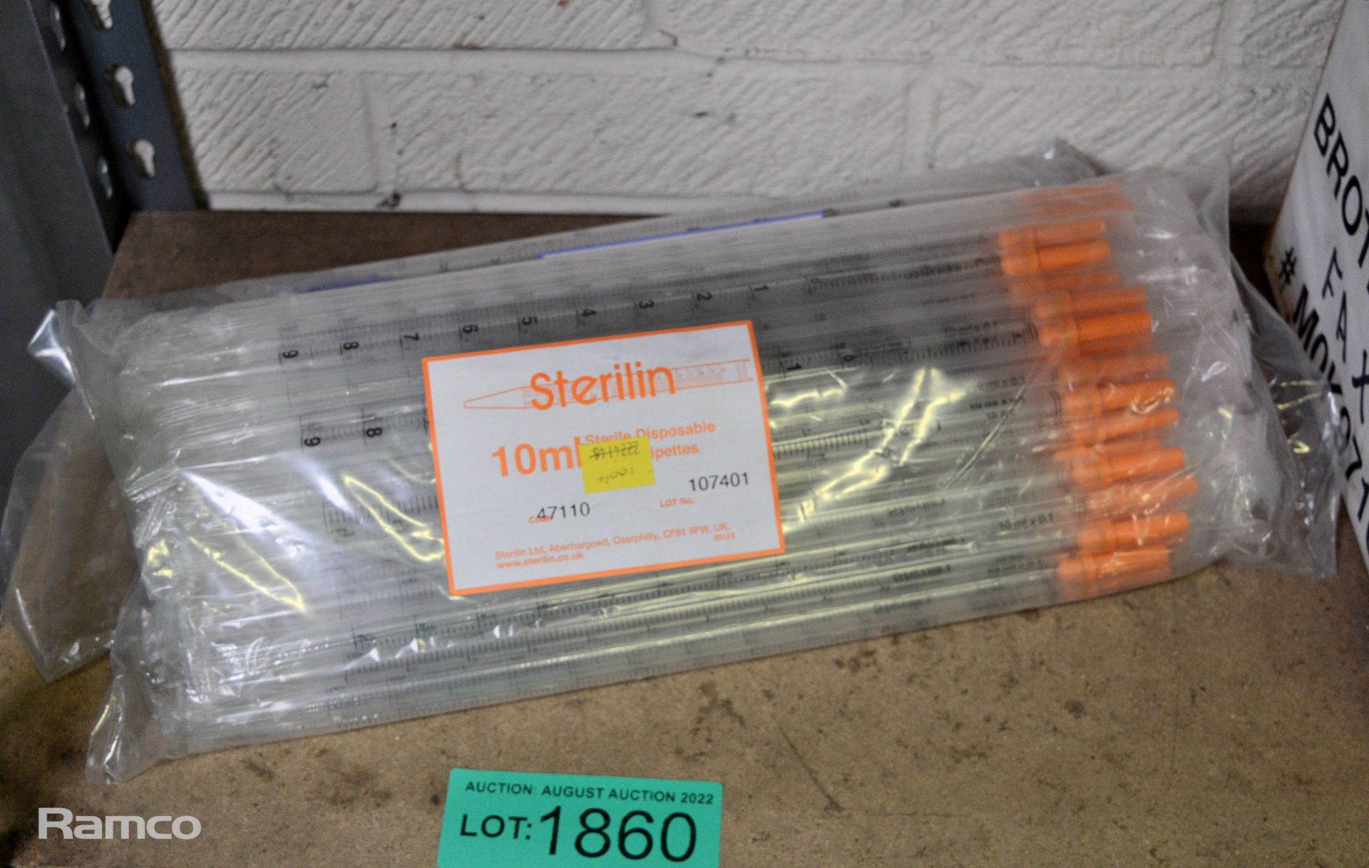 Sterilin Sterile Disposable Plastic Pipettes - 1x 5ml bag & 1x 10ml bag