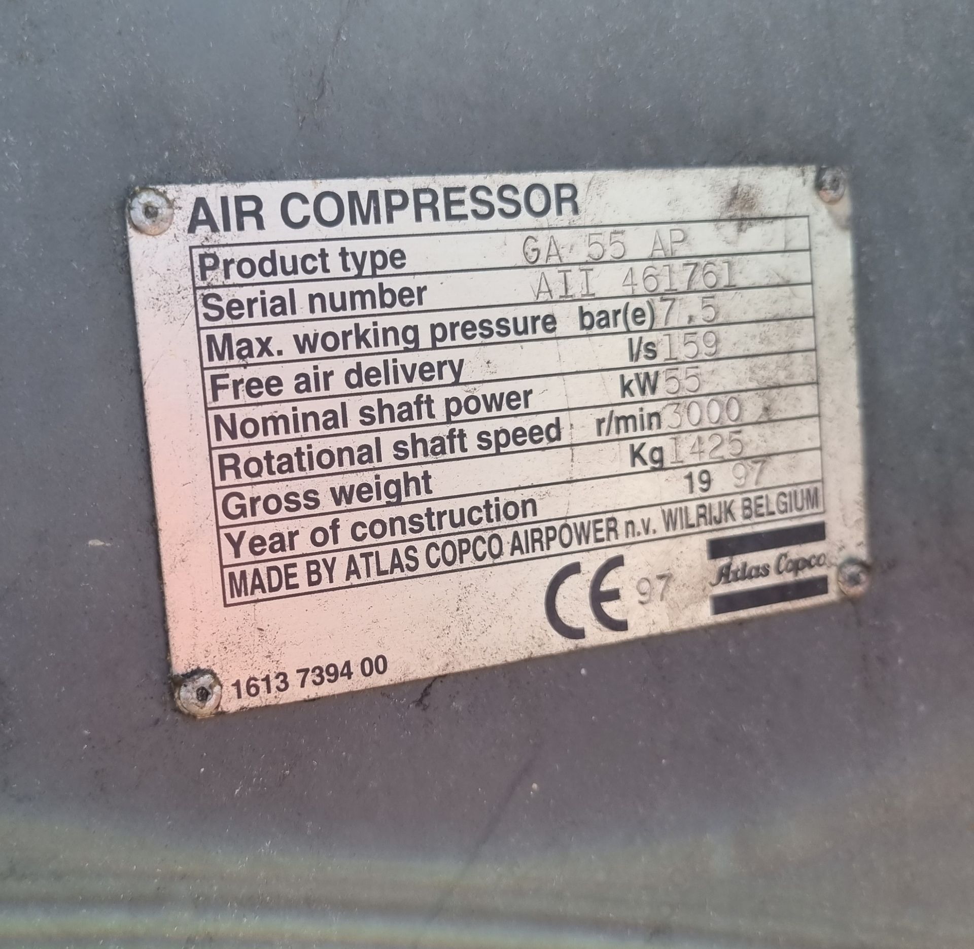 Atlas Copco GA55 industrial compressor - Image 4 of 5