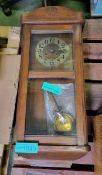 6 inch dial chiming 8 day pendulum drop case wall clock - marked HR Highland Railway on rear