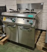 RM Gastro FE780/17G double tank gas fryer - 15L