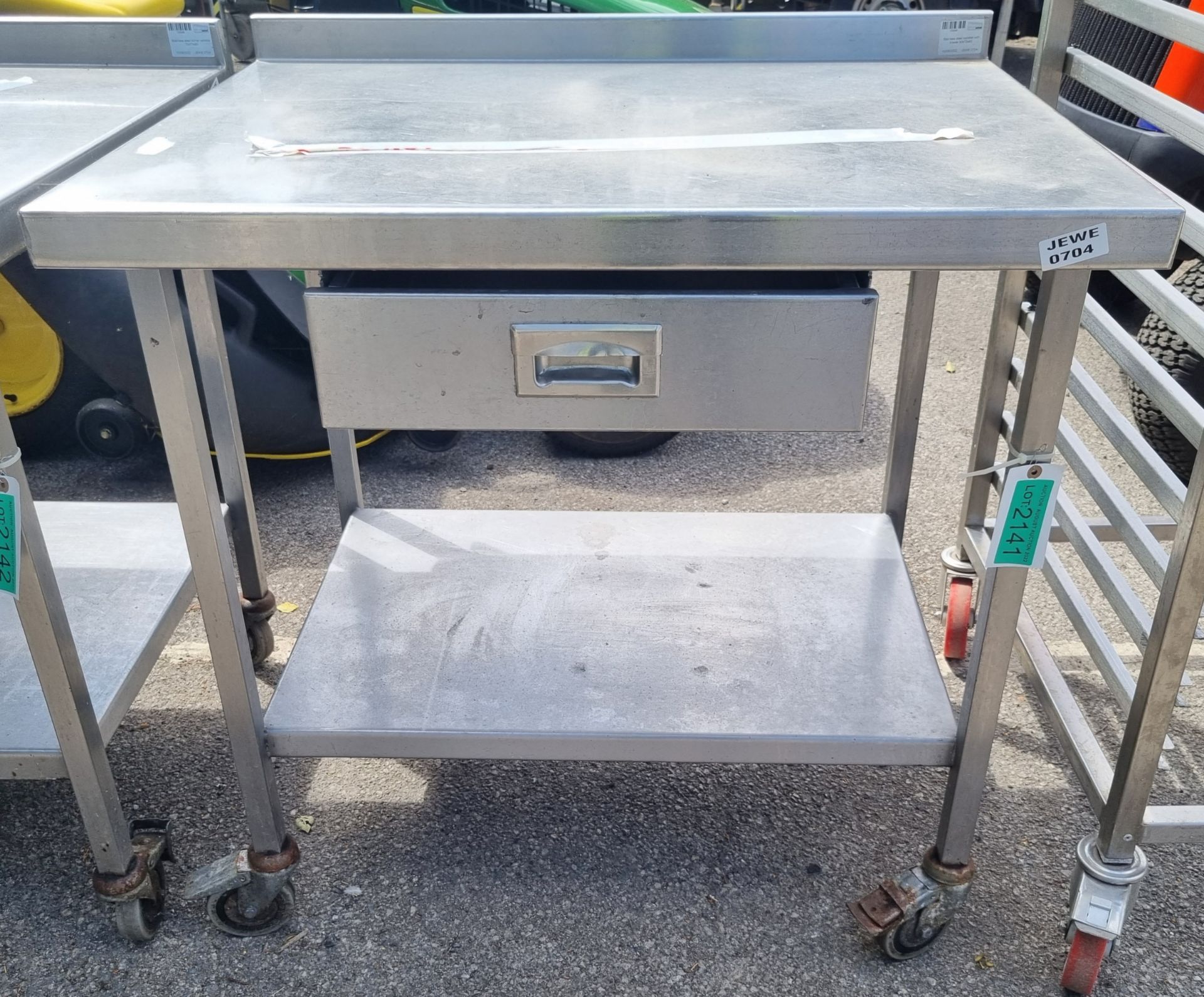 Stainless steel worktop with drawer 90x70x90 - Image 2 of 4