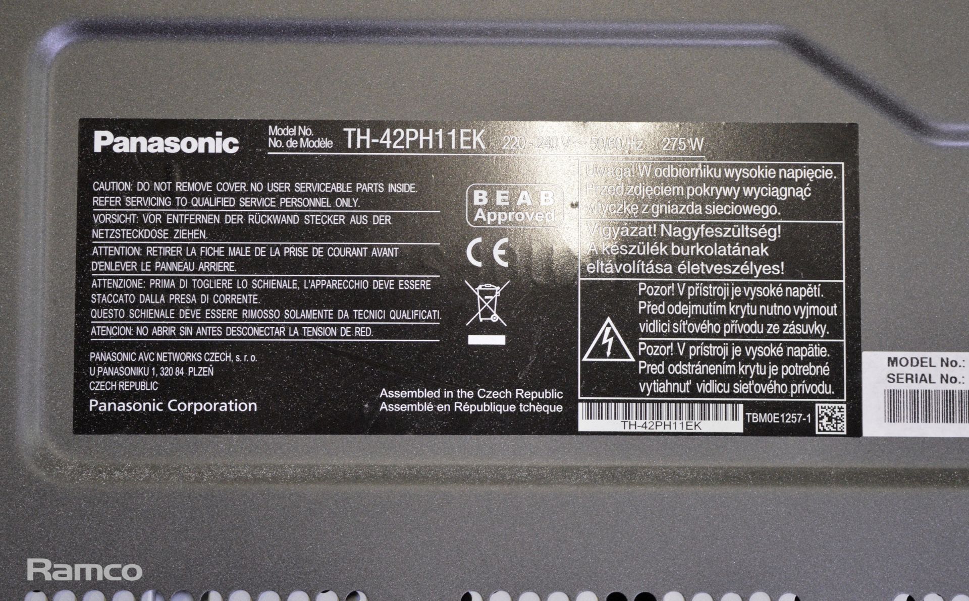 Panasonic TH-42PH11EK 42 Inch Flat Screen - Image 4 of 5