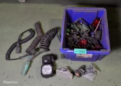 Box of work lights and connectors