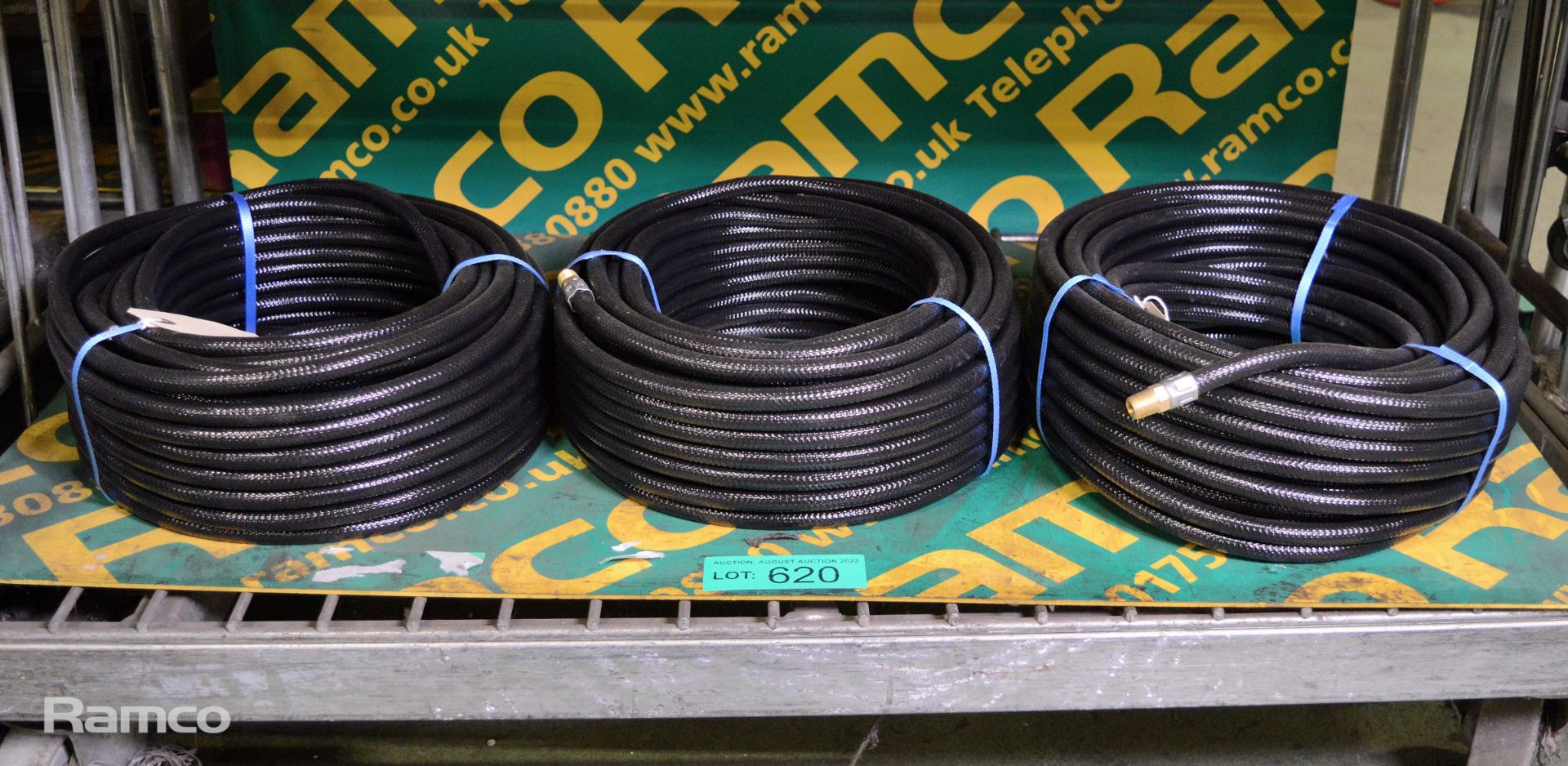 3x Black plastic airline hoses - 30 mtr