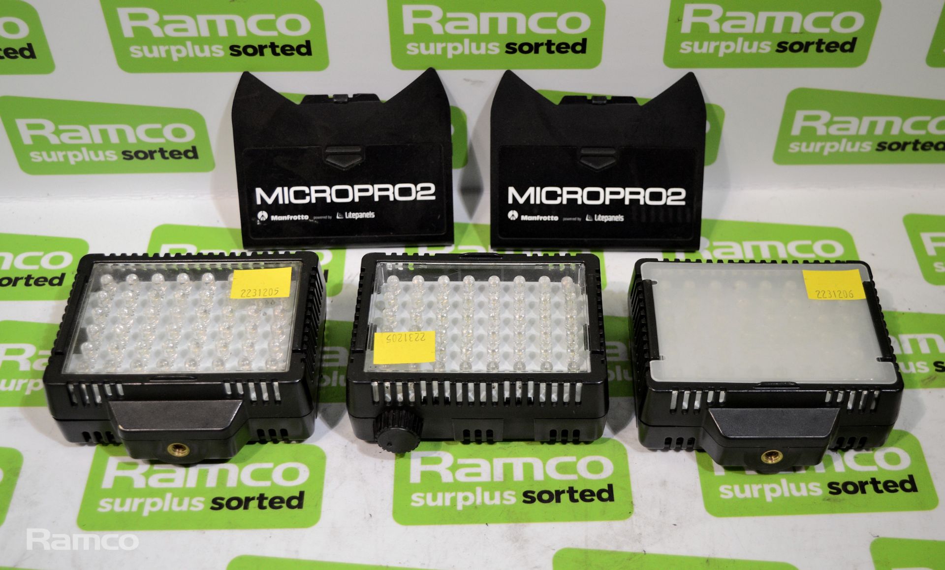 3x Manfrotto Micro Lite panels