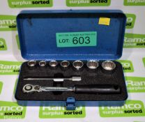 King Dick 9-piece metric 3/8 inch wrench socket set 10-22mm