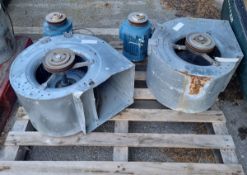 2x Soler & Palau fan blowers with external ABB motors