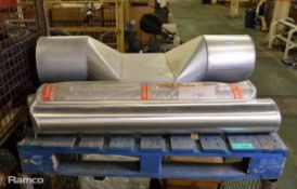 2x Aluminium cylinder covers, Galvanised ducting section 12 inch diameter