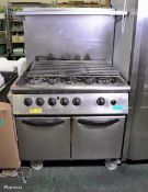 Commercial gas oven/cooker with 6 burners 90 x 75 x 150