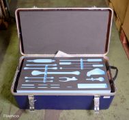 Plastic empty toolbox with trays L 82 x W 45 x H 33cm
