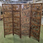 Wooden decorative screen - carved elephants