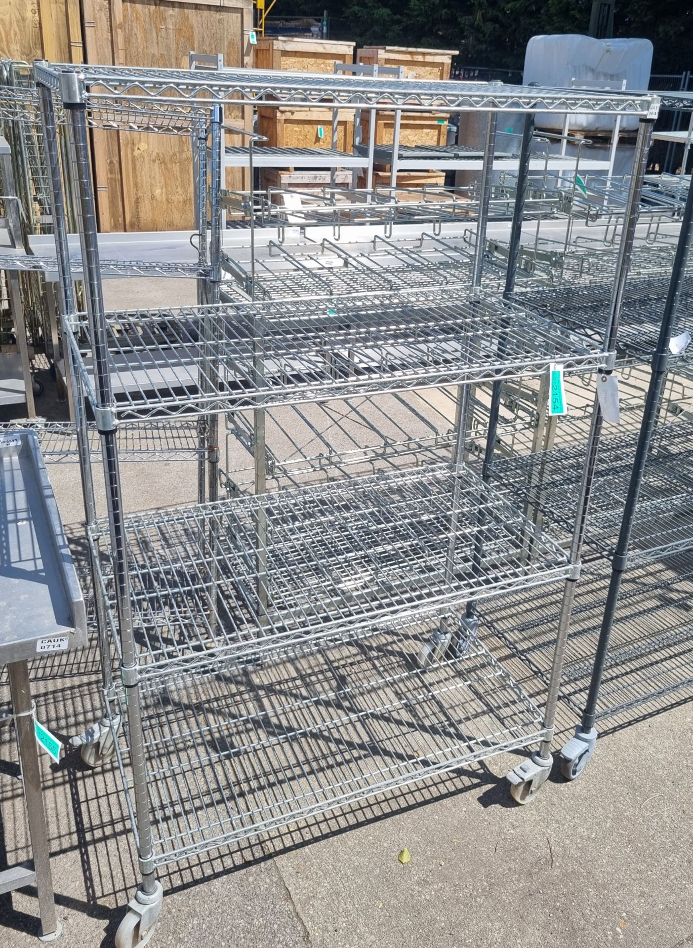Stainless steel 4 Tier wire racking L108 x W60 x H178Cm - Image 3 of 3