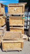 4x Wooden storage crates - L85 x D65 x H50cm