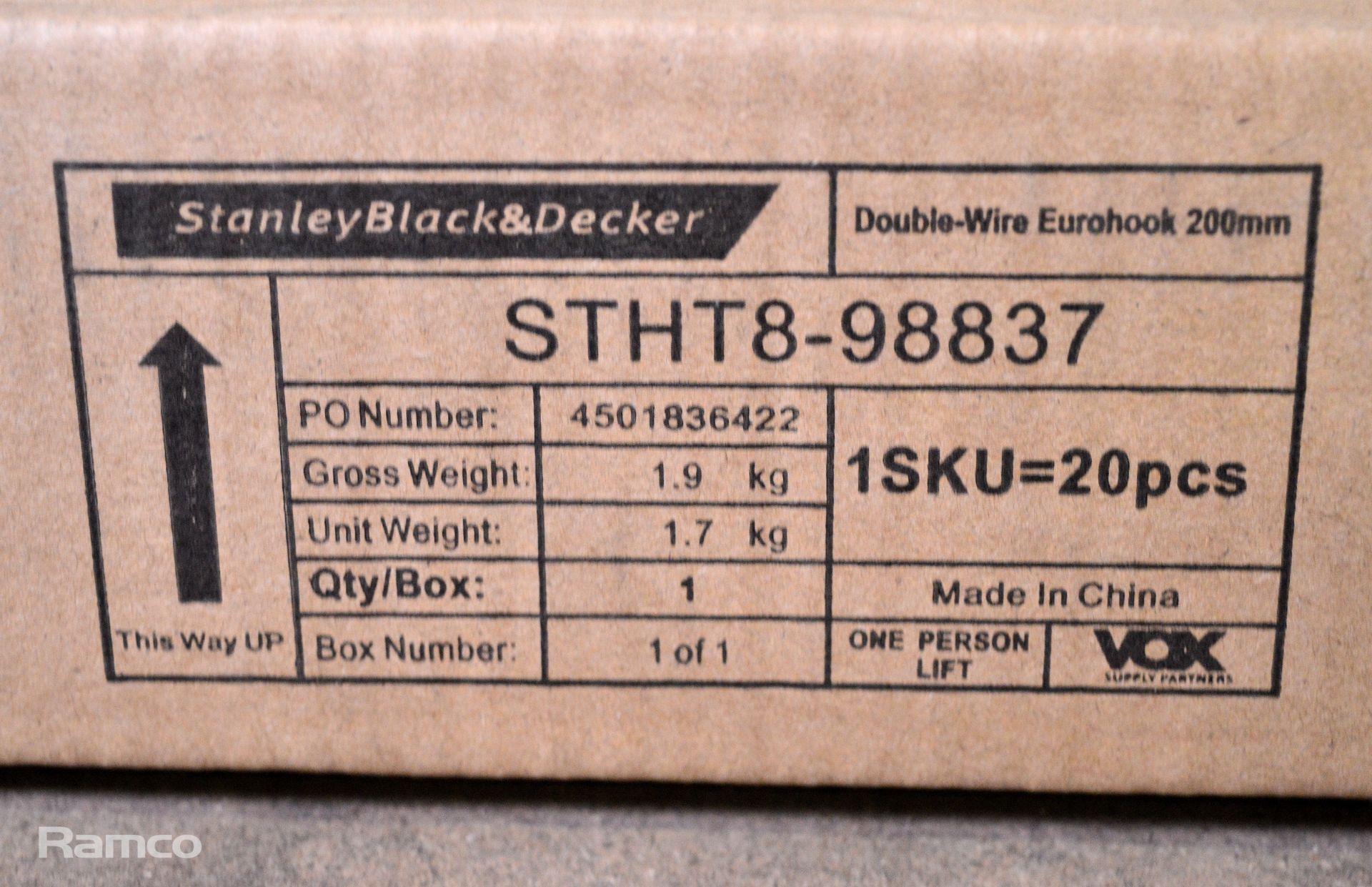 3x Stanley Black & Decker 300mm corner shelves & 2x boxes of Stanley Black & Decker double wire hook - Image 6 of 6