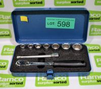 King Dick 9-piece metric 3/8 inch wrench socket set 10-22mm