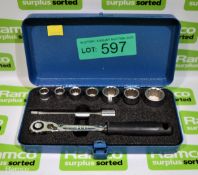 King Dick 9-piece metric 3/8 inch wrench socket set 10-22mm