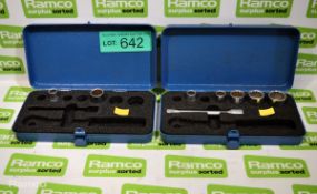 2x King Dick metric 3/8 inch wrench socket sets - incomplete