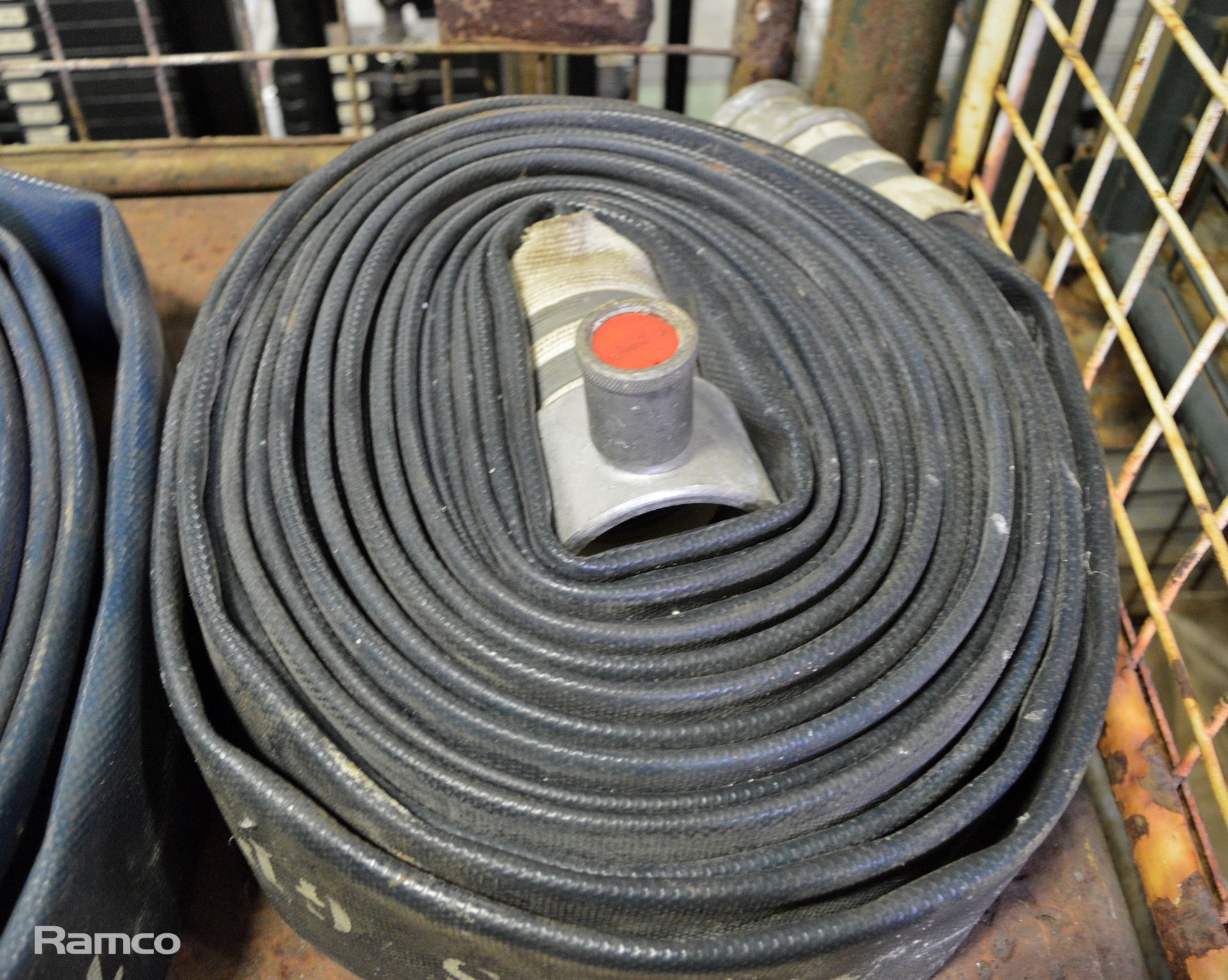 9x Assorted flat lay fire hose 65mm diameter - Image 4 of 4