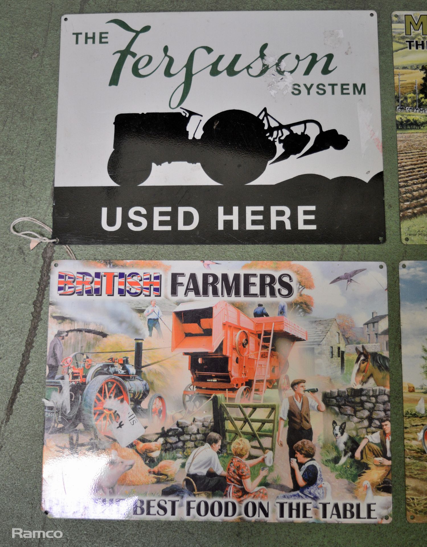 4x 400mm x 300mm tin signs - British Farmers, Fordson Tractors, Master at work & The Ferguson system - Image 2 of 3