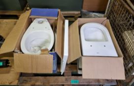 Alterna white close coupled pan, seat & cistern, Bathstore euro mono wall hung pan 360 x 560 x 280mm