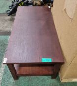 2 Tier wooden coffee table L 110 x W 55 x H 45 cm