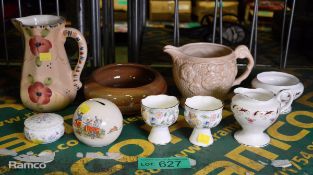 Decorative cup & saucers, vase & jugs