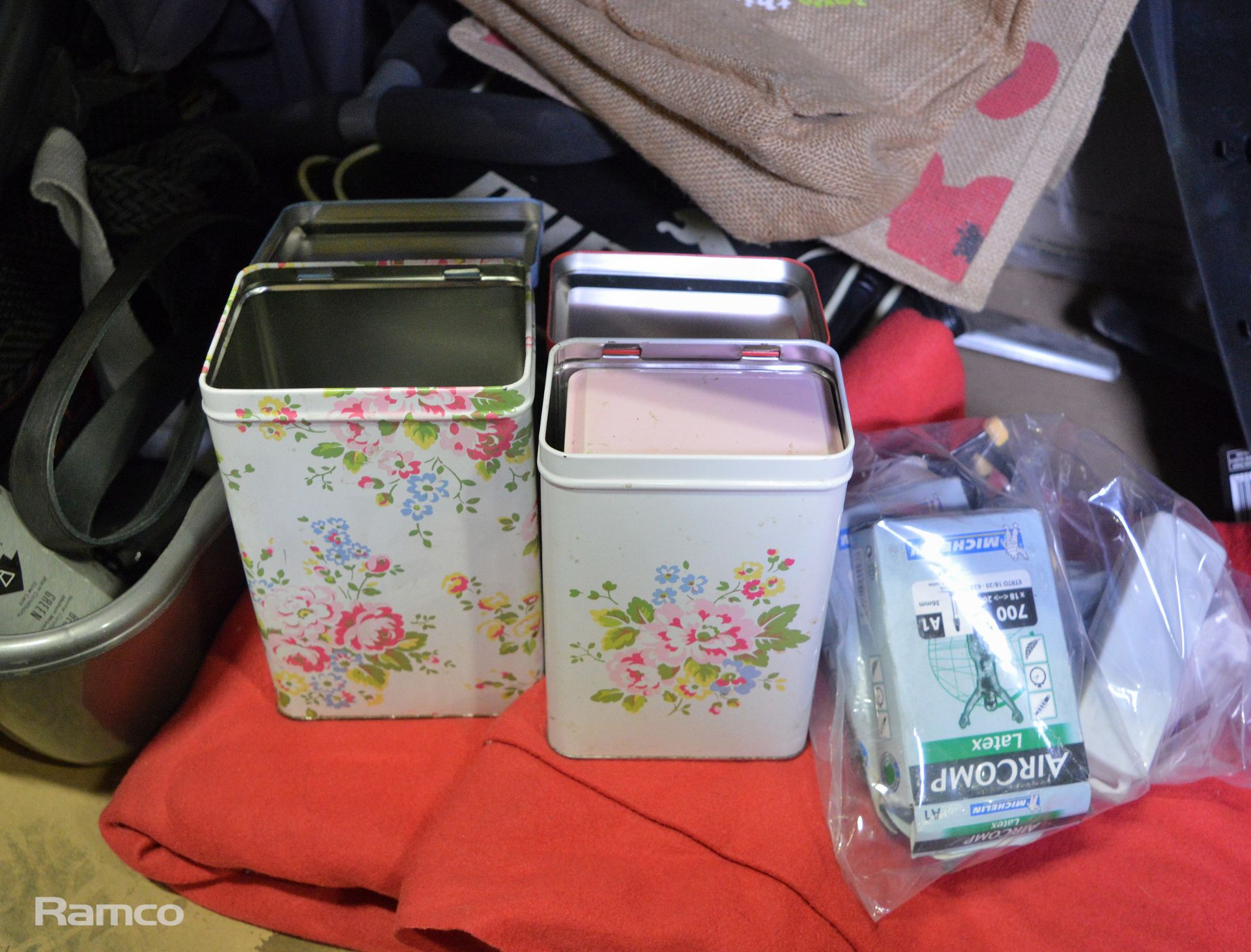 Domestic items - bin, bags, cycle stock, foot pump, books - Image 7 of 7