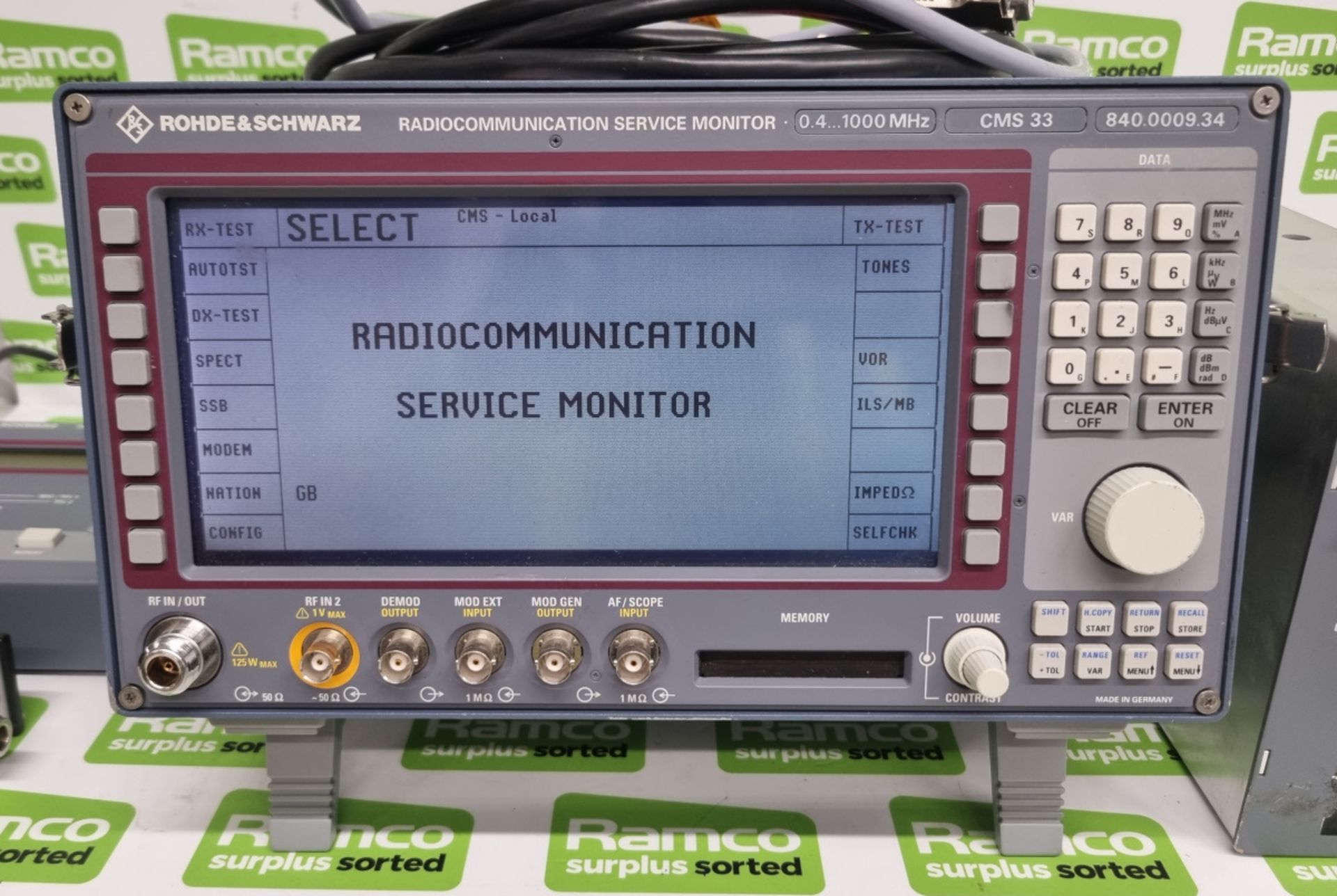 Rohde & Schwarz CMS33 Radiocommunication Service Monitor 0.4 - 1000mhz - 840.0009.34 with carry case - Image 2 of 12