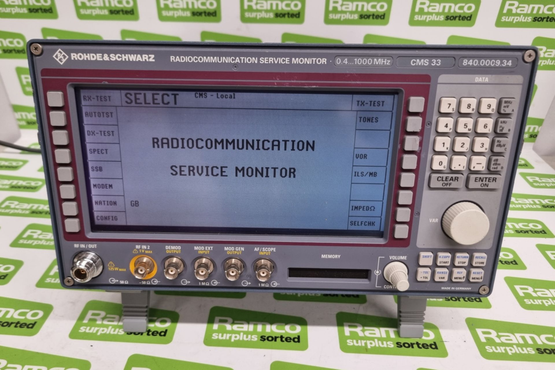 Rohde & Schwarz CMS33 Radiocommunication Service Monitor 0.4 - 1000mhz - 840.0009.34 with carry case - Image 3 of 13