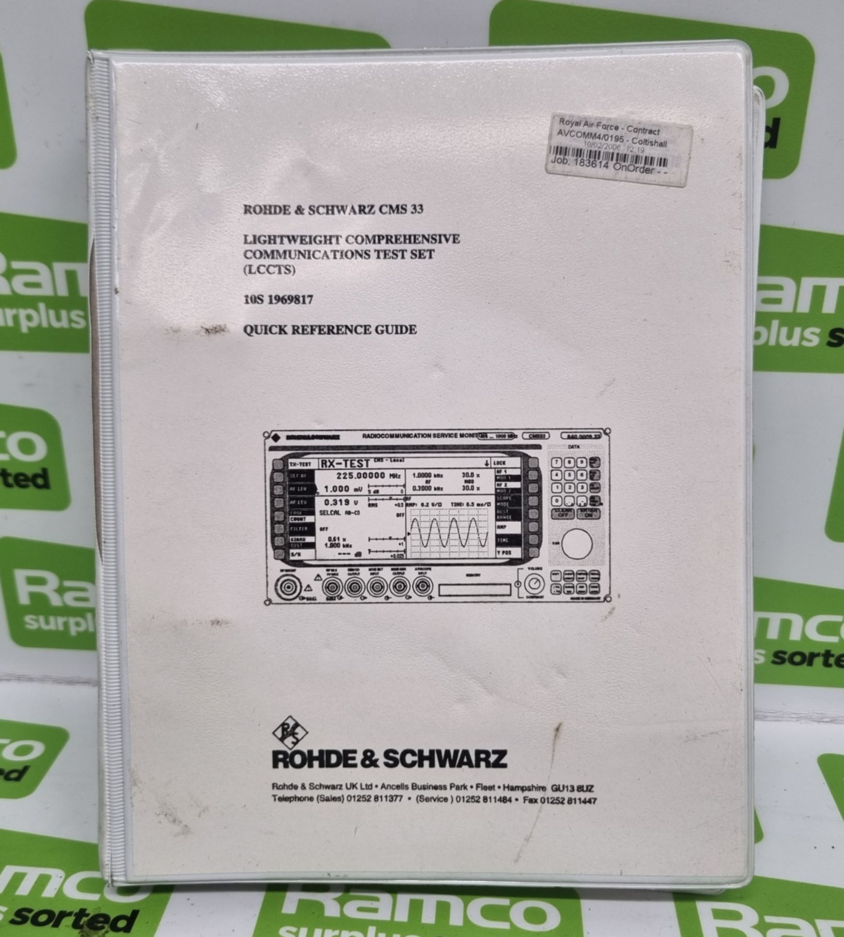 Rohde & Schwarz CMS33 Radiocommunication Service Monitor 0.4 - 1000mhz - 840.0009.34 with carry case - Image 11 of 14